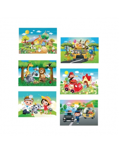 Ahşap Unisex 12 Parça Hayvanlar Alemi Puzzle 1 ADET