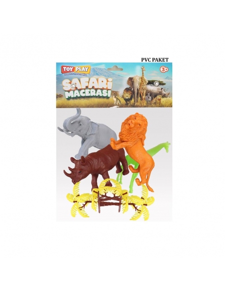 690 Toy Play 6 Parça Renkli Safari Hayvanları Figür Seti 13-16 cm