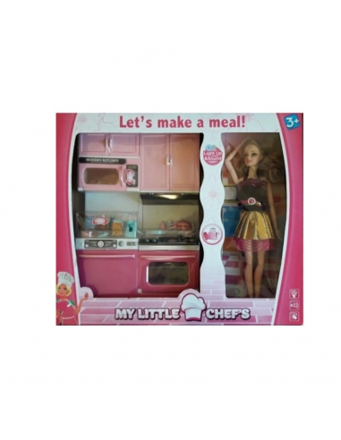 My Lıttle Chefs 2'li Eklemli Et Bebek Ve Lavobalı Bulaşık Makineli Set