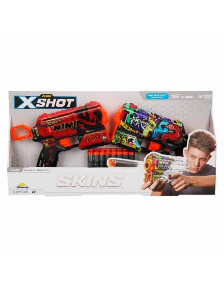 X-Shot Skins Flux 16 Mermili 2'li Sünger Dart Atan Silah 21 cm