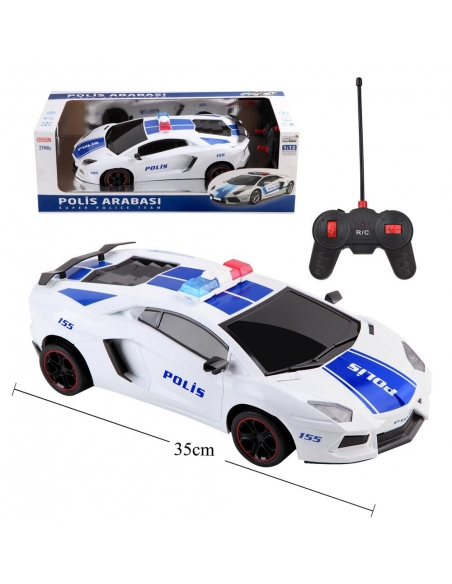 Uzaktan Kumandalı Usb Şarjlı Işıklı Polis Arabası 35 cm. toy-13