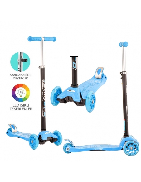 Torutoys Mavi Twist Işıklı Scooter Kırmızı