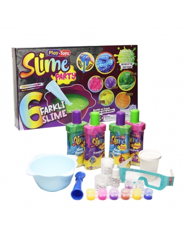 Slime Party Slime Hazırlama Seti 6 Farklı Slime Renkli Ve Esnek