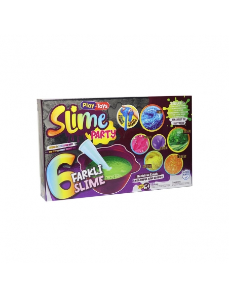 Slime Party Slime Hazırlama Seti 6 Farklı Slime Renkli Ve Esnek