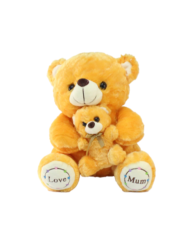 Love Mum Yavrulu Anne Ayı Peluş Oyuncak 30 cm