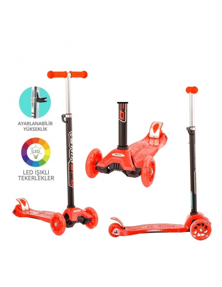 Torutoys Kırmızı Twist Işıklı Scooter Kırmızı