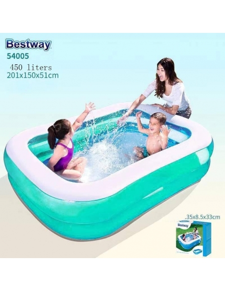 Bestway Büyük Dikdörtgen Aile Havuzu 201x150x51cm